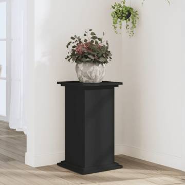 Black Plant Stand 33x33x60 cm | Durable Engineered Wood