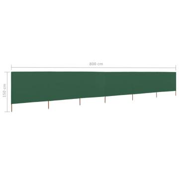 6-Panel Wind Screen Fabric 800x120 cm Green - Durable and Quality