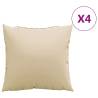 Beige Sofa Cushions 4 pcs | 40x40 cm | Durable Fabric