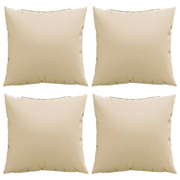 Beige Sofa Cushions 4 pcs | 40x40 cm | Durable Fabric