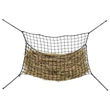 Hay Nets 2 pcs Rectangular Black 150x90 cm PP for Horses