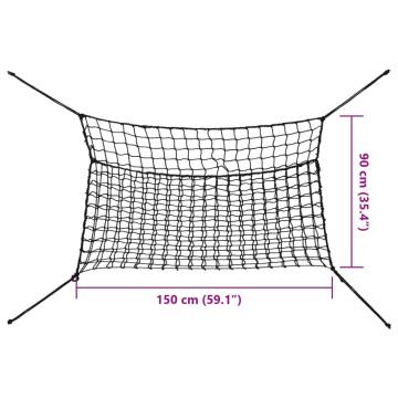 Hay Nets 2 pcs Rectangular Black 150x90 cm PP for Horses