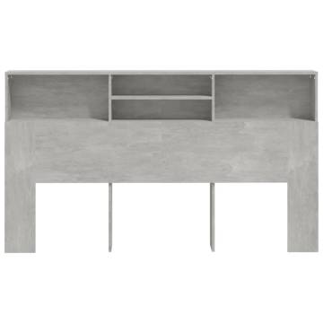 Concrete Grey Headboard Cabinet – Stylish Storage Solution