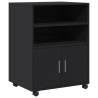 Rolling Cabinet Black 60x48x81 cm - Stylish & Functional Storage