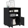 Rolling Cabinet Black 60x48x81 cm - Stylish & Functional Storage