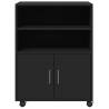 Rolling Cabinet Black 60x48x81 cm - Stylish & Functional Storage