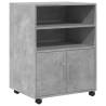 Rolling Cabinet Concrete Grey - Versatile Storage Solution