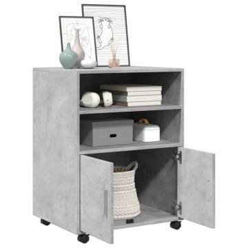 Rolling Cabinet Concrete Grey - Versatile Storage Solution