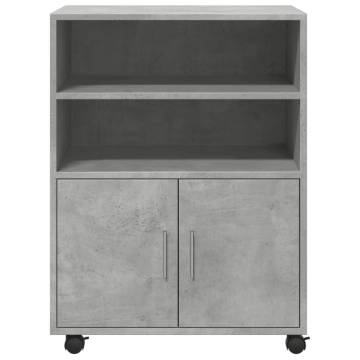 Rolling Cabinet Concrete Grey - Versatile Storage Solution