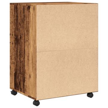 Rolling Cabinet Old Wood - Stylish & Functional Storage Solution