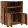 Rolling Cabinet Old Wood - Stylish & Functional Storage Solution