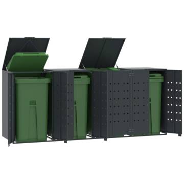 Wheelie Bin Storage for 4 Bins - Anthracite Steel | Hipo Market