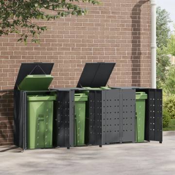 Wheelie Bin Storage for 4 Bins - Anthracite Steel | Hipo Market