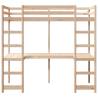 Loft Bed Frame with Desk 90x190 cm | Solid Wood Pine