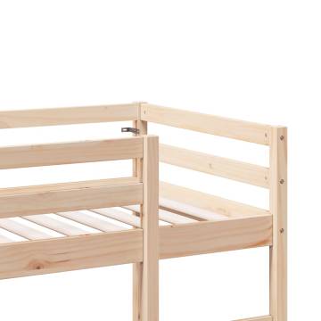 Loft Bed Frame with Desk 90x190 cm | Solid Wood Pine