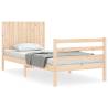 Single Solid Wood Bed Frame with Headboard | Hipomarket