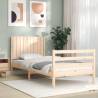 Single Solid Wood Bed Frame with Headboard | Hipomarket