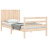 Single Solid Wood Bed Frame with Headboard | Hipomarket