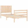 Single Solid Wood Bed Frame with Headboard | Hipomarket