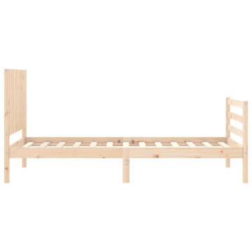 Single Solid Wood Bed Frame with Headboard | Hipomarket