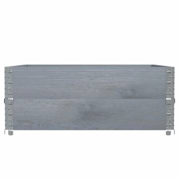 Pallet Collars 2 pcs Grey 100x100 cm Solid Wood Pine | HipoMarket