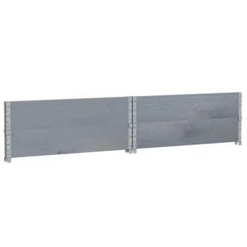 Pallet Collars 2 pcs Grey 100x100 cm Solid Wood Pine | HipoMarket