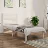 Bed Frame White Solid Wood 75x190 cm Small Single Colour white Size 75 x 190 cm 