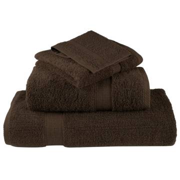 6 Piece Premium Towel Set SOLUND Brown - Soft & Durable | HipoMarket