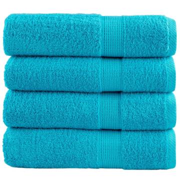 Premium Hand Towels SOLUND - 4 pcs Turquoise 50x100 cm