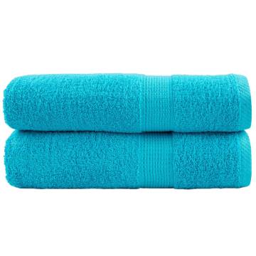 Premium SOLUND Shower Towels 2 pcs Turquoise 70x140 cm