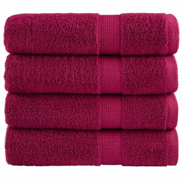 Premium Shower Towels SOLUND 4pcs Bordeaux | 70x140cm 600gsm