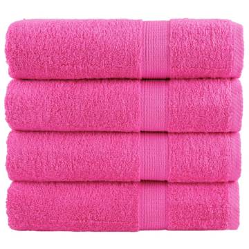 Premium Hand Towels SOLUND - 4 pcs Pink 50x100 cm | 600 gsm