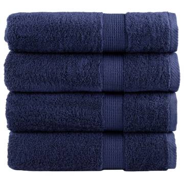 Premium Navy Blue Bath Towels SOLUND 4pcs - 100x150cm, 600gsm