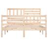 Small Double Bed Frame 120x190 cm Solid Wood - Hipo Market