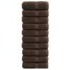 Premium SOLUND Guest Towels - 10pcs Brown 30x50cm 600gsm