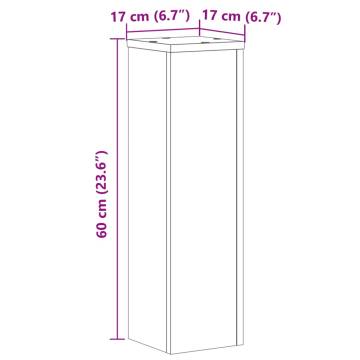 Plant Stand 2pcs Sonoma Oak - Durable Engineered Wood | Hipo Market