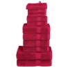 12 Piece Premium Towel Set SOLUND Red - Soft & Durable