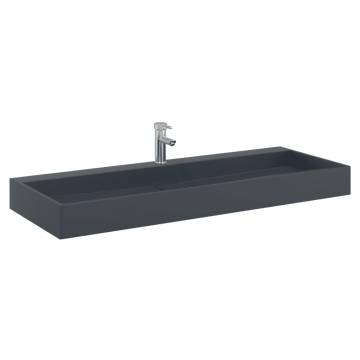 Wash Basin 120x46x11 cm Mineral Cast Anthracite | HipoMarket