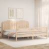 Solid Wood Bed Frame 200x200 cm with Headboard - HipoMarket