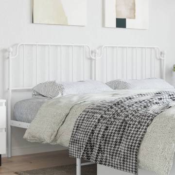 Stylish White Metal Headboard - 200 cm | HipoMarket UK