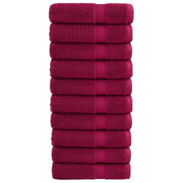 Premium Hand Towels SOLUND 10pcs - Bordeaux 50x100cm 600gsm