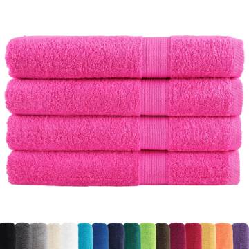 Premium SOLUND Pink Towels - Set of 4 (100x200 cm) | HipoMarket