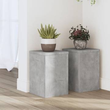 Concrete Grey Plant Stands - 2 pcs | Durable & Stylish