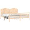 Solid Wood Bed Frame 200x200 cm with Headboard - HipoMarket