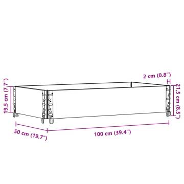 Pallet Collar Black 100x50 cm | Solid Pine Wood | HipoMarket