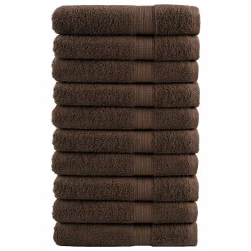 Premium Towels SOLUND - 10pcs Brown 100x200cm 600gsm