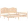 Solid Wood Bed Frame 200x200 cm with Headboard - HipoMarket