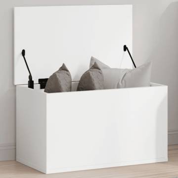 Storage Box White 60x35x35 cm | Durable Engineered Wood