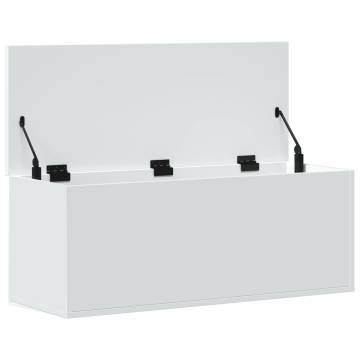 Storage Box White 90x35x35 cm - Durable Engineered Wood