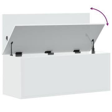 Storage Box White 90x35x35 cm - Durable Engineered Wood